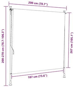 Estore de rolo para exterior 200x270 cm antracite