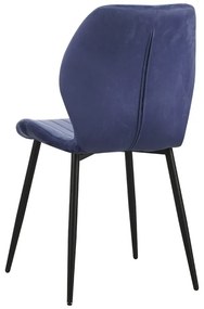 Cadeira Line Veludo - Azul