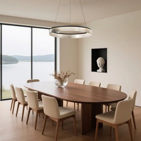 Candeeiro suspenso moderno preto 78cm incl. LED regulável em 3 níveis - Anello Chandelier