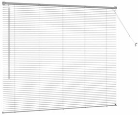Persiana de Janela com cortinas Manual Prata 80 x 130 cm Alumínio