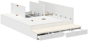 Estrado de Cama com Armazenamento Branco 140x200 cm