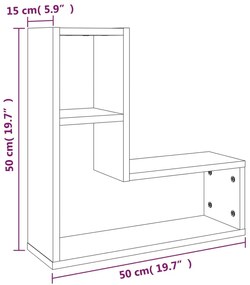 Prateleira parede 2pcs derivados de madeira carvalho fumado