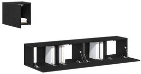 Conjunto de 4 Peças de Armário de TV vidaXL Carvalho Preto Madeira Eng