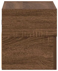 Mesa de cabeceira de parede 45x26x28,5 cm carvalho castanho