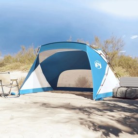 Tenda de praia 274x178x170/148 cm poliéster 185T azul-ciano