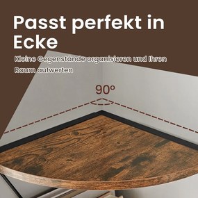 Estante de canto com 5 níveis, 160 cm de altura Castanho Vintage-preto