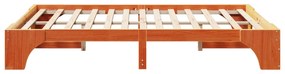 Estrutura de Cama Marrom Encerado Madeira maciça 140 x 200 cm