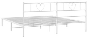 Estrutura de cama com cabeceira 200x200 cm metal branco