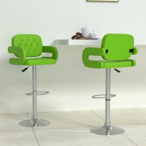 vidaXL Bancos de bar 2 pcs couro artificial verde