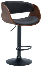 Banco de bar Portmore em couro sintético 52 x 87-108 x 52 cm Cor Nogueira + Preto