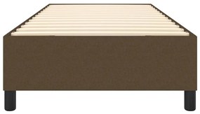 Estrutura de cama sem colchão 90x190 cm tecido castanho-escuro