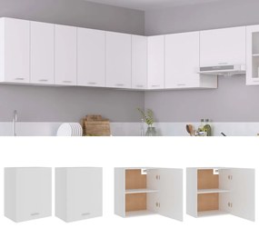 vidaXL Armários de parede “Lyon” 2 pcs deriv. madeira branco