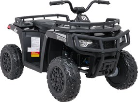 Moto 4 eletrica Crianças ATV WOLF 24V 4x4, 4 motores 200W, Rodas de espuma EVA, Assento Couro ecológico Preta