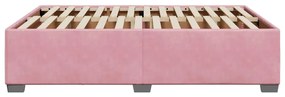 Estrutura de cama 140x190 cm veludo rosa