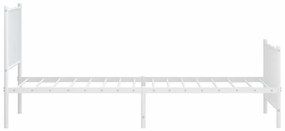 Estrutura de cama com cabeceira e pés 90x200 cm metal branco