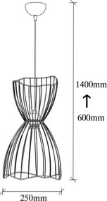 Candeeiro Chandelier Zeyno – Vintage – 25 x 25 cm
