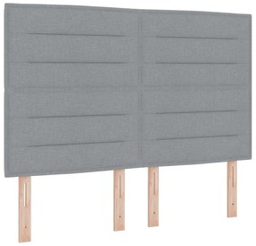 Cama Box Spring com Colchão Cinza Claro 140x200 cm Tecido
