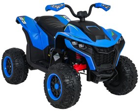 Moto 4 elétrica para crianças 12V 4x4 Fast Wheel, Controle remoto, Rodas Espuma EVA, assento couro ecológico Azul