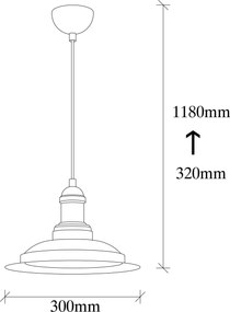 Candeeiro de Teto Saglam – Preto e Dourado – Diâmetro 30 cm x Altura 1