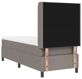 Cama com Estrado e Colchão com LED em Taupe, 80x200 cm de Tecido