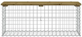 Banco de jardim c/ design gabião 103x31,5x42cm pinho impregnado
