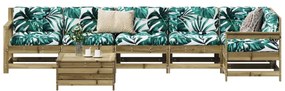 vidaXL 7 pcs conjunto sofás jardim madeira de pinho impregnada