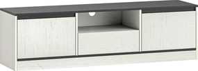 HOMCOM Móvel TV para Televisão até 60\" com 2 Armários, 1 Prateleira Aberta, 1 Gaveta, Moderno, 140x35x40cm, Preto e Branco | Aosom Portugal