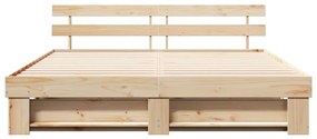 Estrutura da Cama Castanho 180 x 200 cm Madeira de pinho maciça