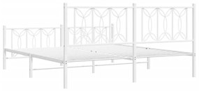 Estrutura de cama com cabeceira e pés 180x200 cm metal branco