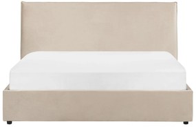 Cama de casal com arrumação em veludo taupe 160 x 200 cm LAVAUR Beliani