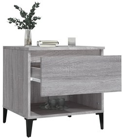 Mesas de apoio 2 pcs 50x46x50 cm deriv. madeira cinzento sonoma