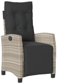 Conjunto de Jantar de Jardim 9 Peças Cinza Claro Rattan Poliéster