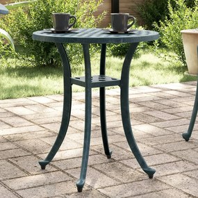 vidaXL Mesa de jardim Ø48x53 cm alumínio fundido verde