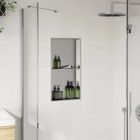 Nicho parede p/ duche 32x62x9 cm aço inoxidável prata escovada