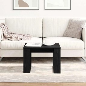 Mesa Lateral de Carvalho Preto - 50x50x35 cm, Feita de Madeira Maciça