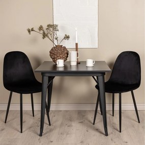 Venture Home Cadeiras de jantar Polar 2 pcs veludo preto