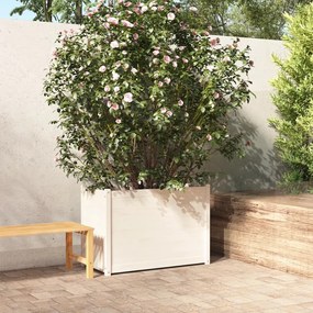 810735 vidaXL Vaso de jardim 100x50x70 cm madeira de pinho maciça branco