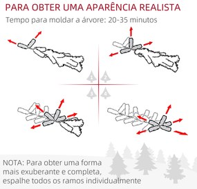 HOMCOM Árvore de Natal Artificial 180 cm Árvore de Natal com 648 Ramos