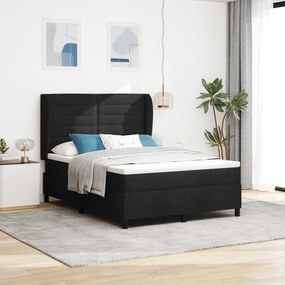 Cama Box Spring com Colchão vidaXL Preto 160x200 cm Tecido