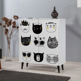 Armário Multiuso Multilux – Branco, Preto, Amarelo – 95x111x36 cm