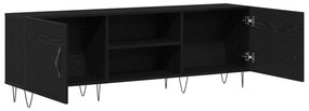 Armário para TV vidaXL Preto Carvalho 150x30x50 cm Madeira engenheirad