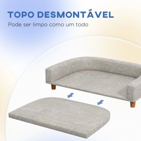 PawHut Sofá para Cães Cama Elevada para Cães Estofada com Almofada Lav