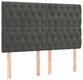 Estrutura de cama sem colchão 160x200 cm veludo cinzento-escuro