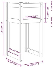 Vasos/floreiras 2 pcs 40x40x81 cm pinho maciço castanho-mel