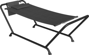 Outsunny Rede com Estrutura 237x90 cm Rede com Barra e Bolso Lateral Apoio de Cabeça Estrutura Metálica até 150 kg | Aosom Portugal