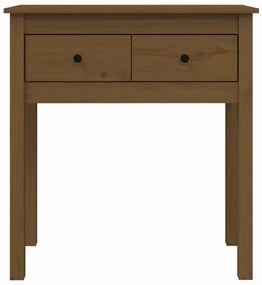 Mesa consola 70x35x75 cm madeira de pinho maciça castanho mel