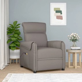 vidaXL Poltrona de massagens elétrica reclinável tecido cinza-acast.