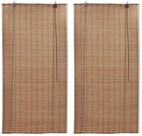 Estores de rolo bambu 2 pcs 120 x 220 cm