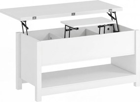 HOMCOM Mesa de Centro Elevatória e Extensível com Compartimentos Ocultos e Prateleira Aberta 100x90x64 cm Branco | Aosom Portugal