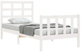 Cama sem colchão 90x190 cm madeira de pinho maciça branco